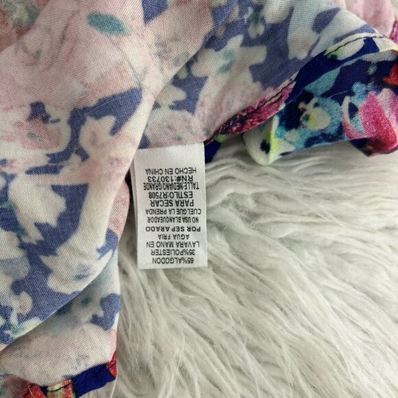 Umgee Pink Floral Kimono Cardigan Cover Up Open Front Multicolor Flowy Size M/L - Picture 10 of 11